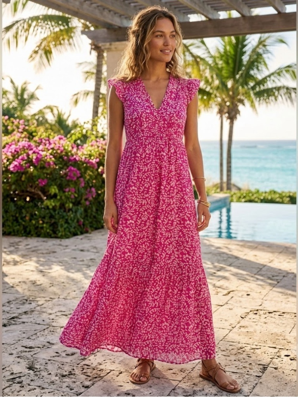 Banjanan Constance Maxi Dress in Bondi Batik Rose SzXL
